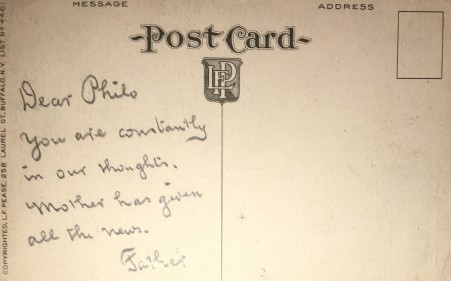[Postcard rear] Dear Philo